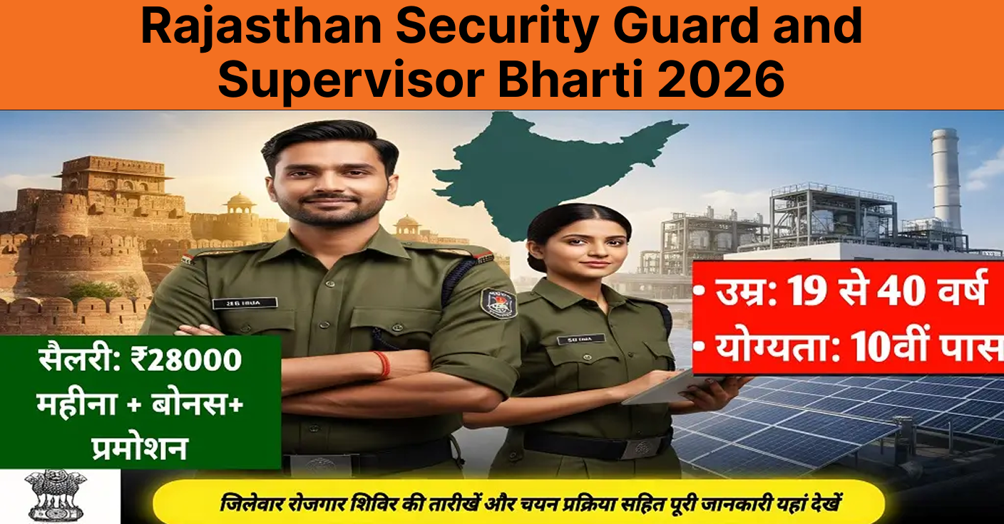Rajasthan Security Guard and Supervisor Bharti 2026