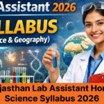 Rajasthan Lab Assistant Home Science Syllabus 2026